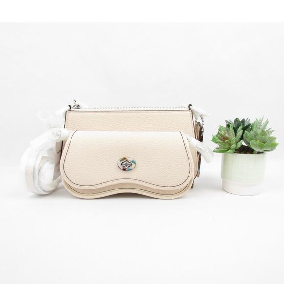 NWT Coach Wavy Double Pouch Bag In Coachtopia Leather - Picture 1 of 7